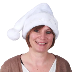 BONNET ADULTE BLANC ETOILES LUMINEUSES