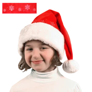 BONNET NOEL ENFANT FLOCONS DE NEIGE BRODES