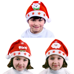 BONNET NOEL ENFANT LUMINEUX ET MOTIF 3ASS