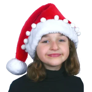 BONNET ROUGE DE NOEL AVEC POMPONS ENFANT (scol 12)