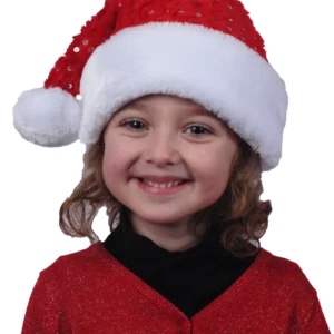 BONNET ROUGE SEQUINS ENFANT