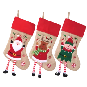 BOTTES STYLE LIN PERSONNAGES BRODES AVEC JAMBES 3ASS (scol 12) 41cm