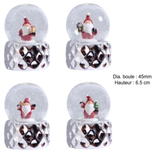 BOULE A NEIGE 45MM PÈRE NOEL 4ASS