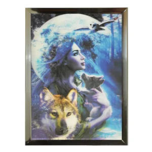 CADRE 3D 30X40CM DECOR FEMME ET LOUP