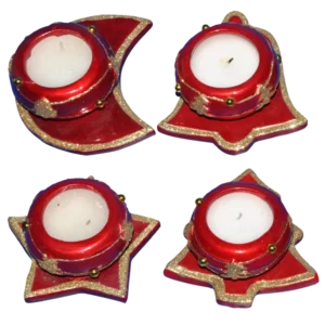 DECORATION NOEL ROUGE AVEC BOUGIE