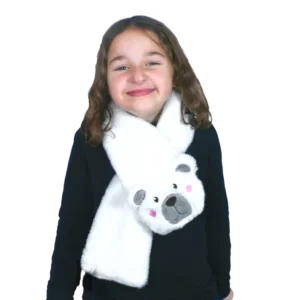 ECHARPE BLANCHE OURSON ENFANT (scol 12)