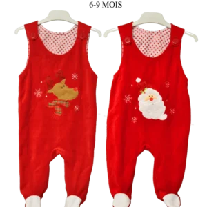 GRENOUILLERE NOEL VELOURS 6-9 MOIS