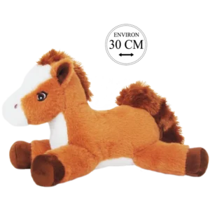 PELUCHE CHEVAL COUCHE 30CM