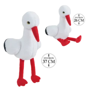 PELUCHE CIGOGNE ASSIS 26CM