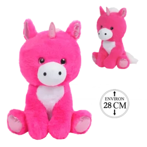 PELUCHE LICORNE ASSISE 28CM