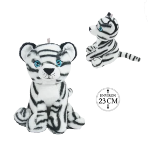PELUCHE TIGRE BLANC ASSIS 23CM (scol 6)
