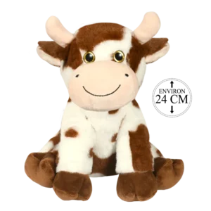 PELUCHE VACHE ASSISE 24CM
