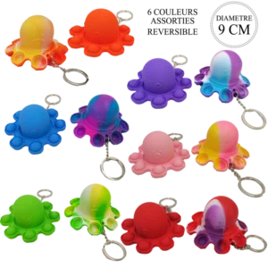 PIEUVRE PORTE CLE 6ASS 9CM REVERSIBLE