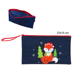 POCHETTE EN TISSU 23x14CM AVEC ZIP ET DRAGONNE