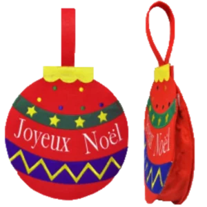 SAC BOULE DE NOEL EN FEUTRINE 24,5x25CM