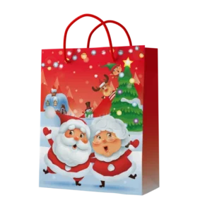 SAC PAPIER 44,5*33*10cm PÈRE NOEL ET MERE NOEL