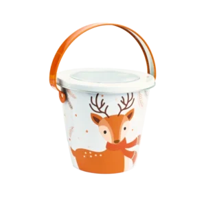 SEAU DE NOEL AVEC ANSE ET COUVERCLE 9,7x9CM