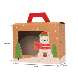 VALISETTE CARTON 18x6x13,5cm OURS POLAIRE